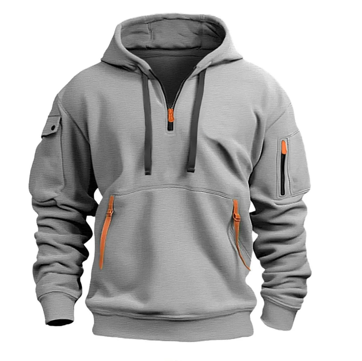 Stylish Men's Hoodie Modern Half-Zip Design
