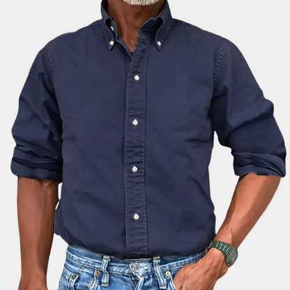 Men's Long Sleeve Lapel Button-Down Casual Shirt