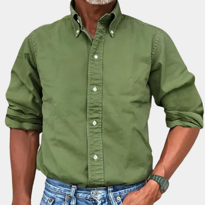 Men's Long Sleeve Lapel Button-Down Casual Shirt
