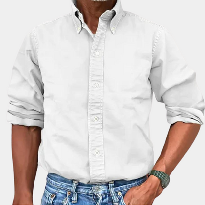 Men's Long Sleeve Lapel Button-Down Casual Shirt