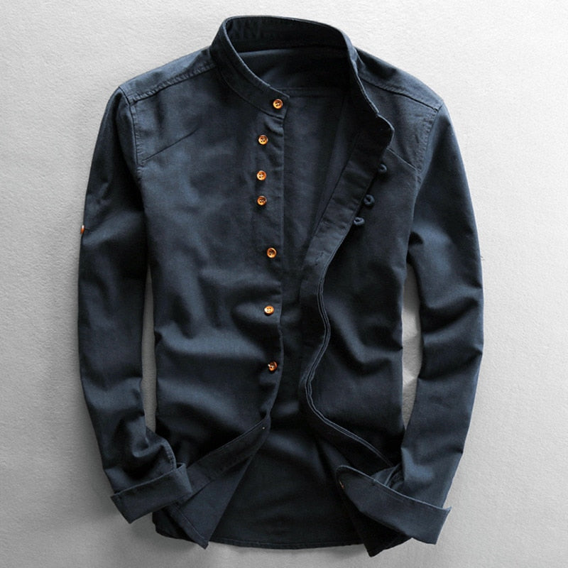 Men's Long-Sleeve Comfort Japanese Style Shirt
