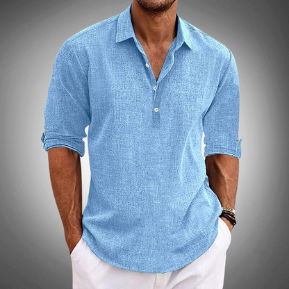 Herren Polohemd Langarm Freizeitstyle - IdealeKleiden