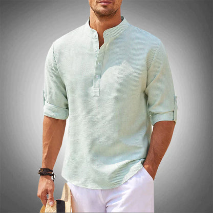 Men's Polo Shirt Lightweight Long-Sleeve Buttons
