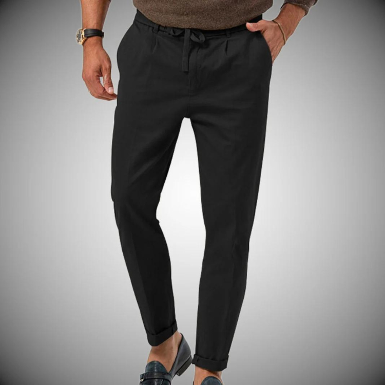 Men's Linen Trousers Comfortable Elastic Lightweight