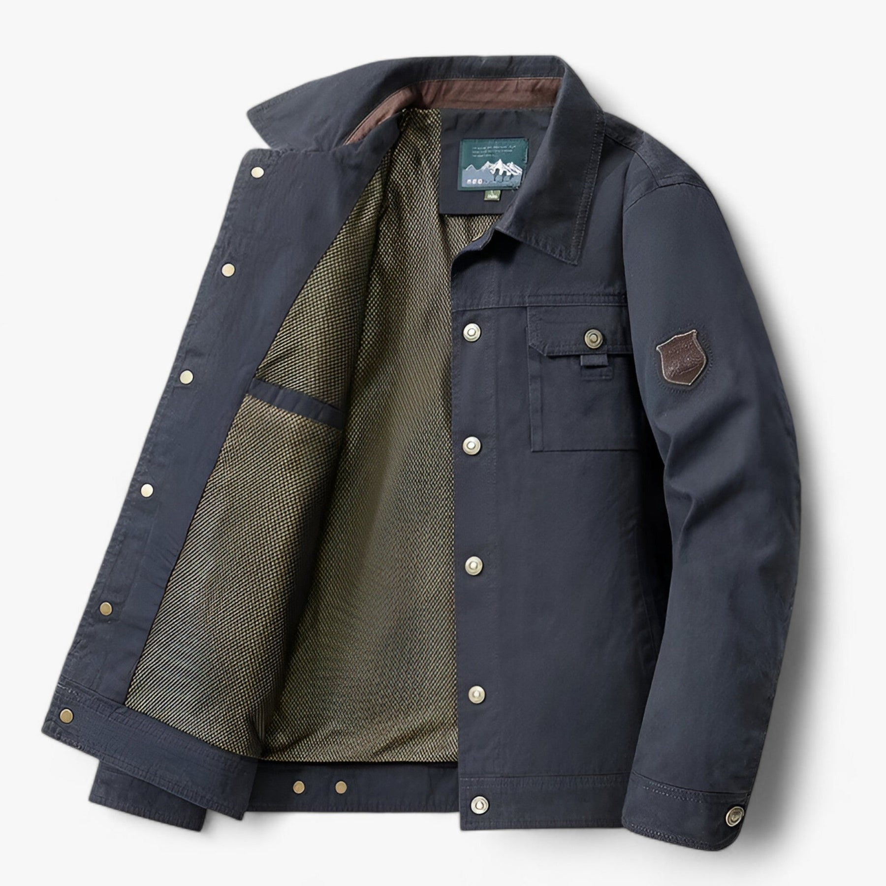 Herren Bomberjacke Mit Knöpfen Cargo Style - IdealeKleiden