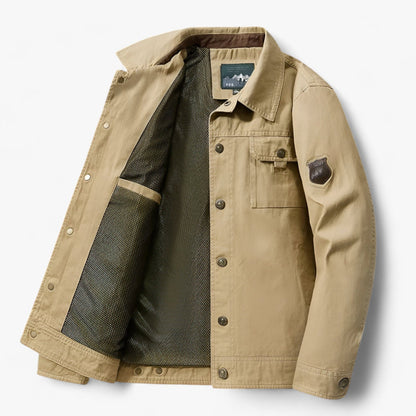 Men's Bomber Jacket with Buttons Cargo Style