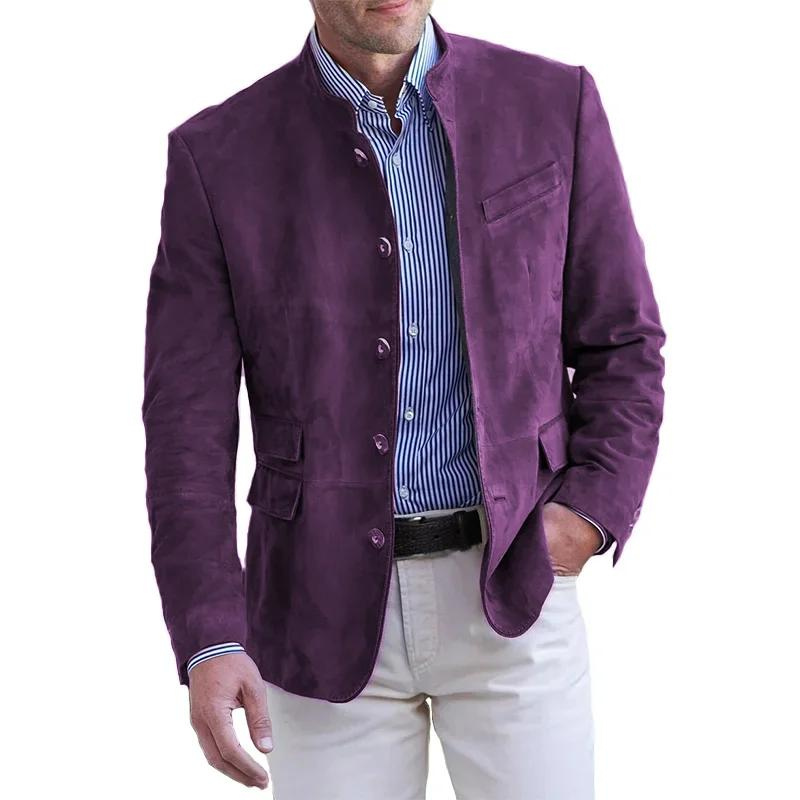 Men's Autumn Jacket Classic Single-Breasted with Pockets
