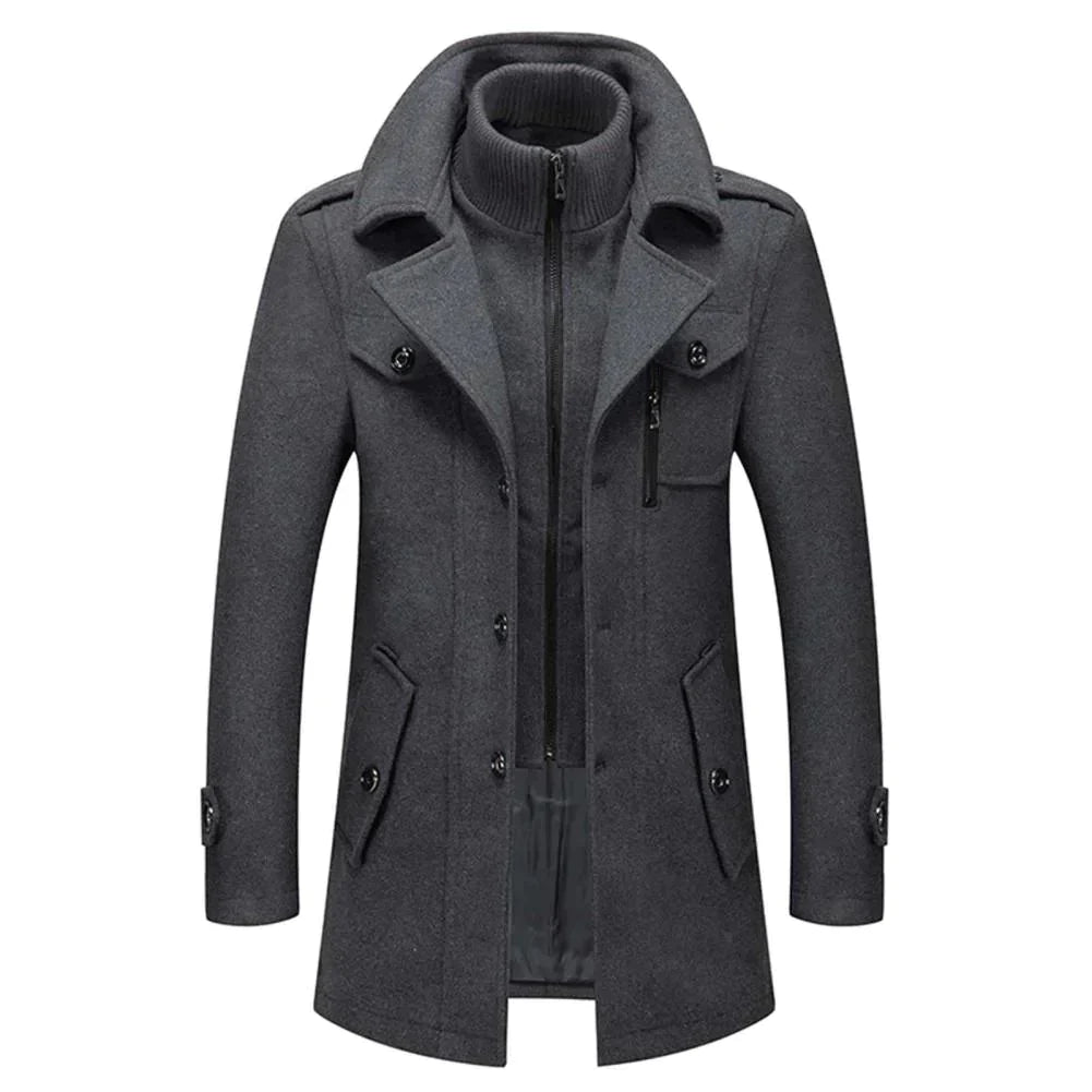 Men's Winter Wool Zipper Coat