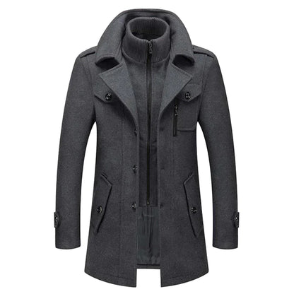 Men's Winter Wool Zipper Coat