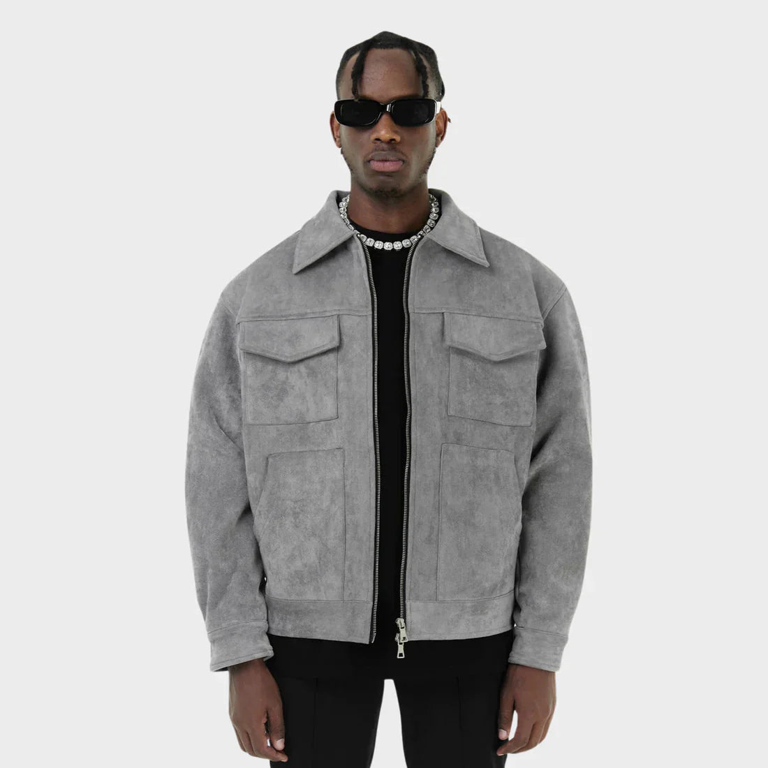 Men's Cargo Jacket Zipper Pockets Autumn