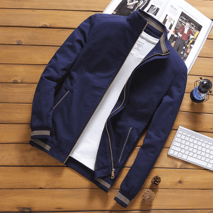 Herren Sommerjacke Stehkragen Harrington Style - IdealeKleiden