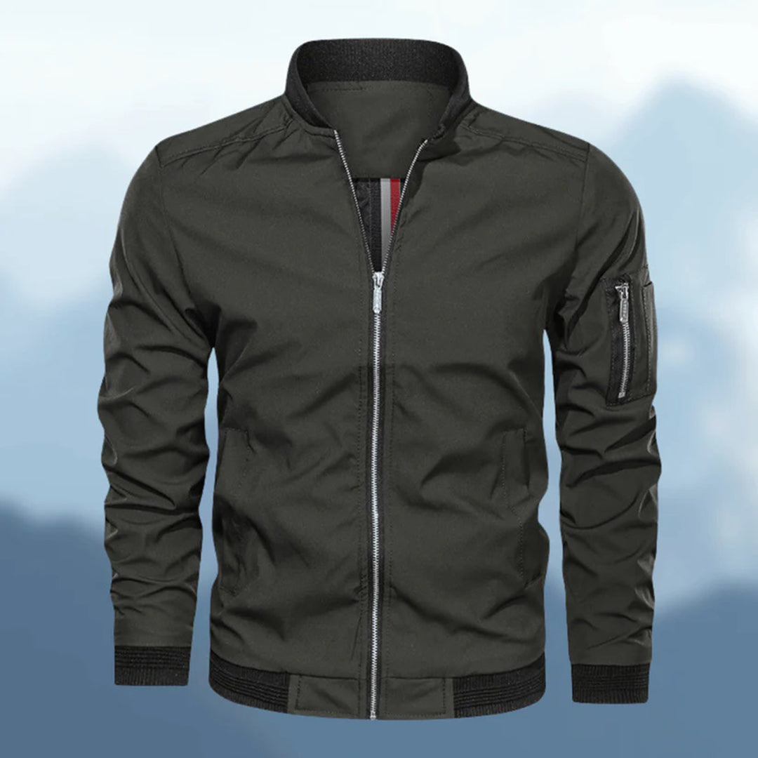 Men's Windproof Bomber Jacket with Zipper - Autumn Jacket