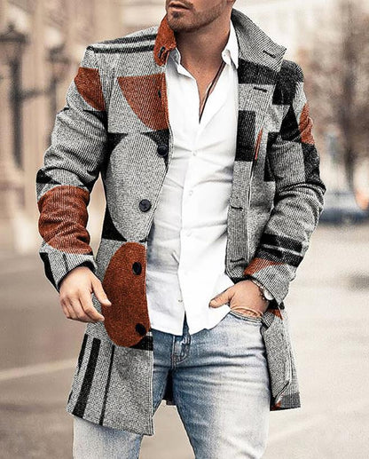 Men's Single-Breasted Windproof Winter Coat