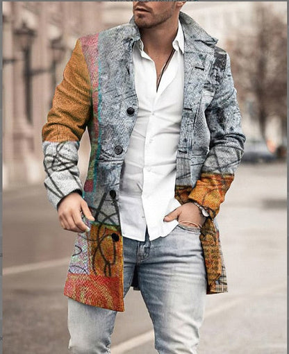 Men's Single-Breasted Windproof Winter Coat