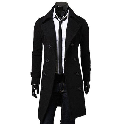 Men's Classic Double-Breasted Trench Coat