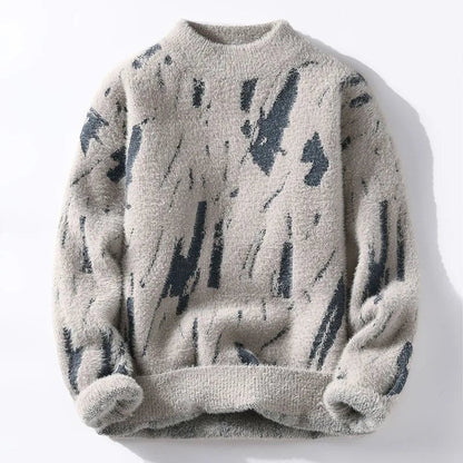 Men's Knitted Sweater Warm Fluffy Winter