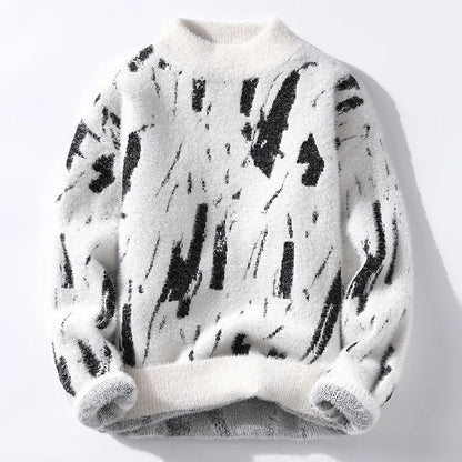 Men's Knitted Sweater Warm Fluffy Winter