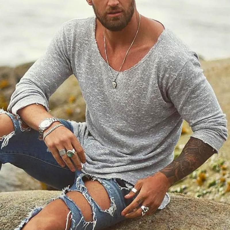 Men's Loose Fit Long Sleeve Summer Pullover