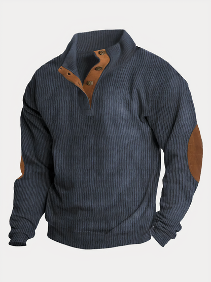 Men's Retro Style Button-Up Sweater