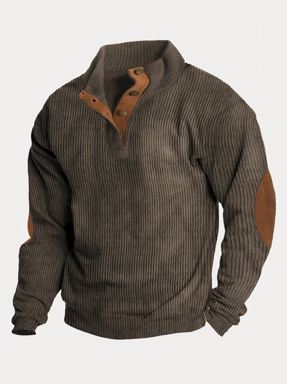 Men's Retro Style Button-Up Sweater