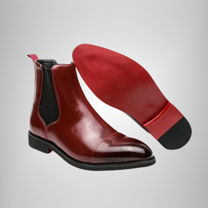 Men's Ankle Boots Pointed Toe Leather Look