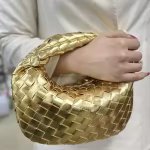 Luxury Handbag Metallic Braided Elegance