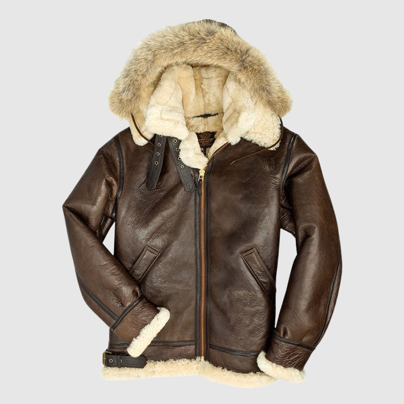 Luxury Pilot Jacket Fur-Lined Warm
