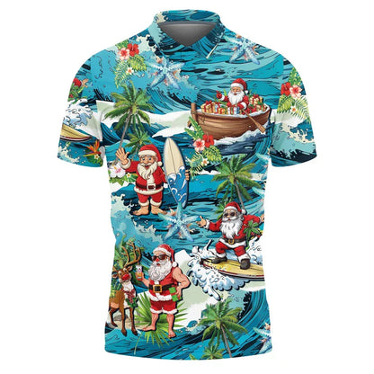 Weihnachts Polo Shirt Herren - Stylisches Polohemd Festlich Rot