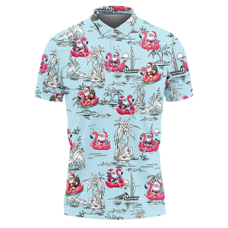 Weihnachts Polo Shirt Herren - Stylisches Polohemd Festlich Rot