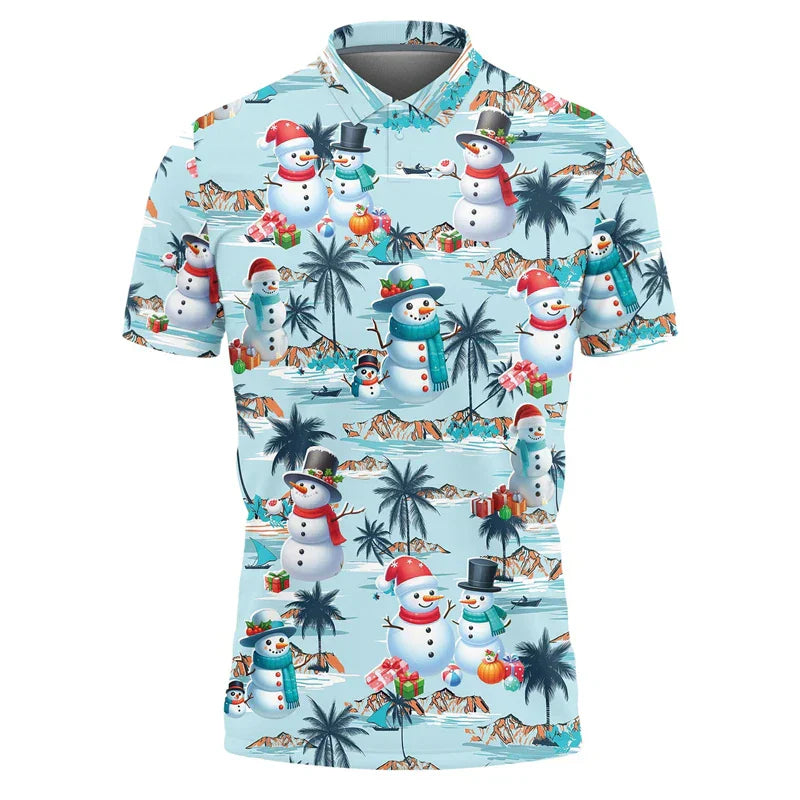 Weihnachts Polo Shirt Herren - Stylisches Polohemd Festlich Rot