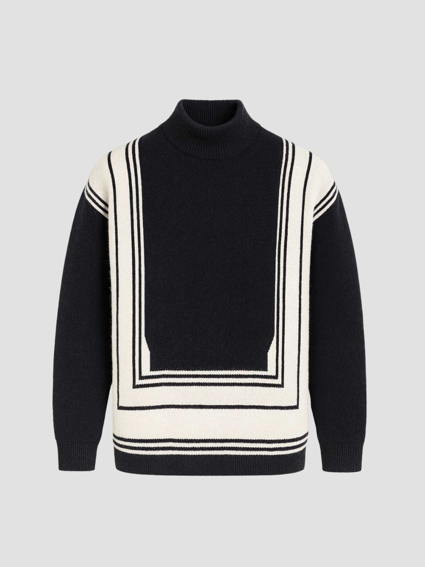 Stylish Geometric Modern Turtleneck Sweater