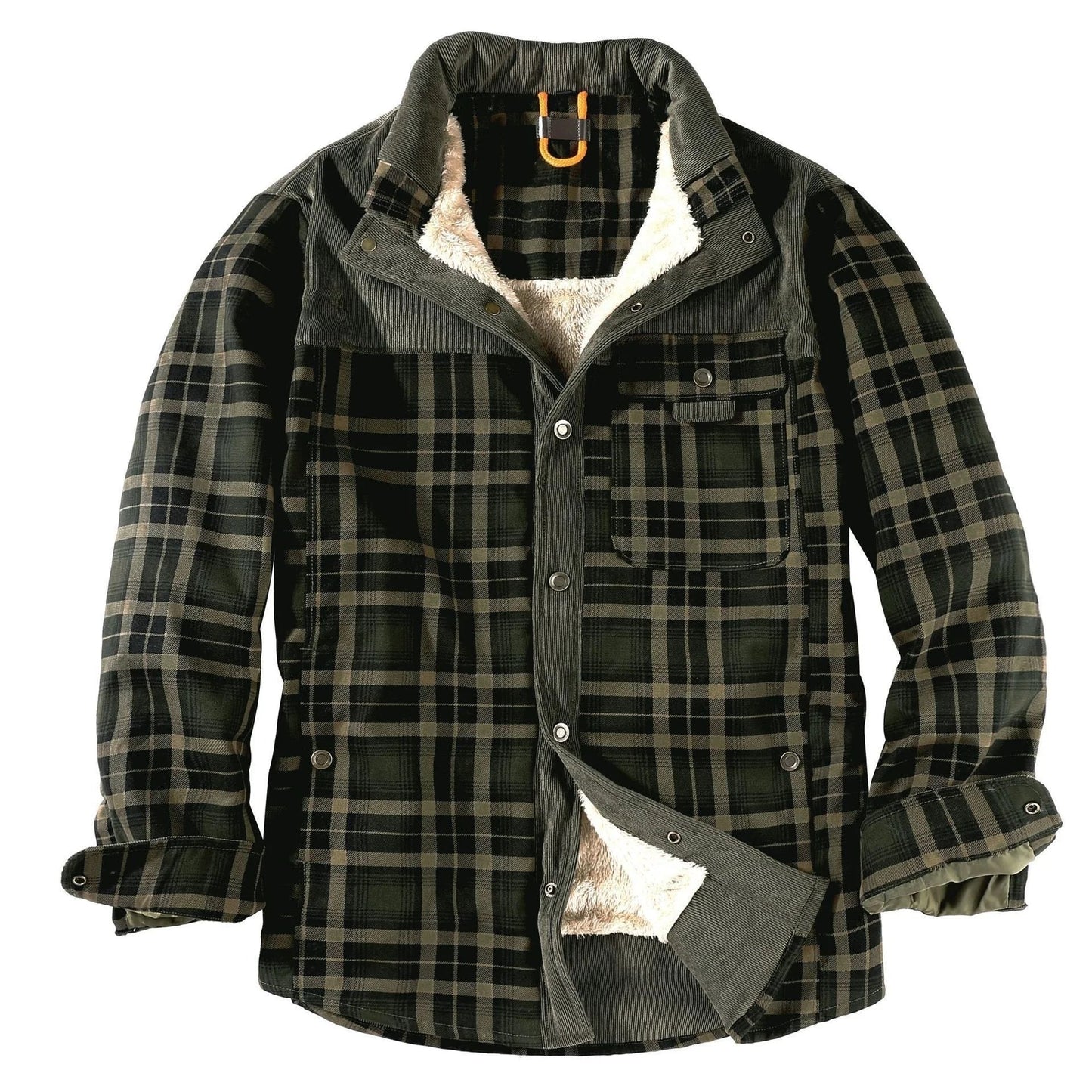 Men's Flannel Plaid Fleece Jacket