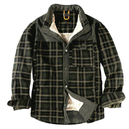 Men's Flannel Plaid Fleece Jacket