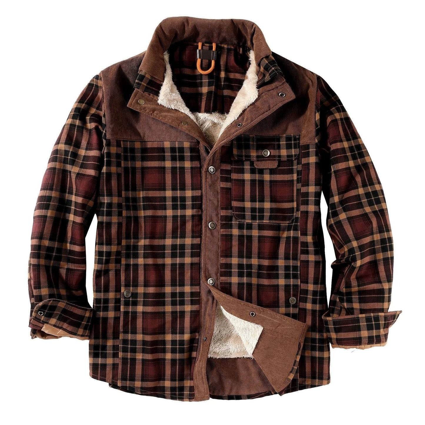 Men's Flannel Plaid Fleece Jacket