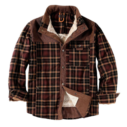 Men's Flannel Plaid Fleece Jacket