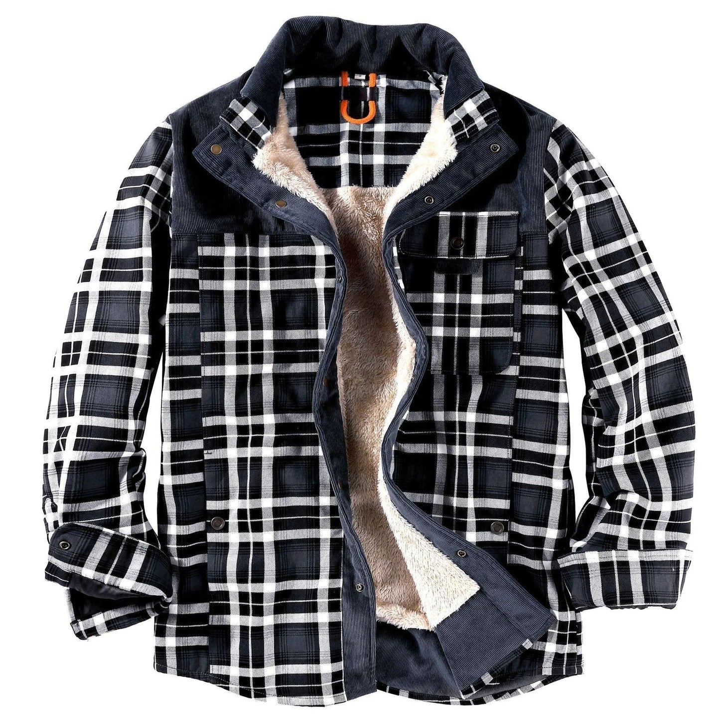 Men's Flannel Plaid Fleece Jacket