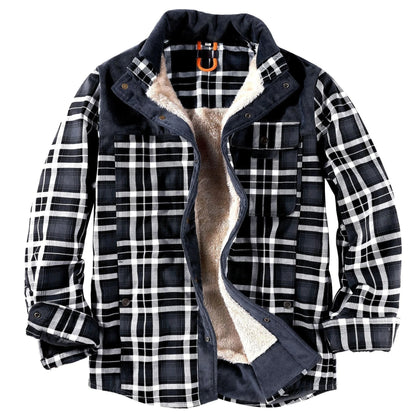 Men's Flannel Plaid Fleece Jacket