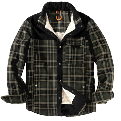 Herren Holzfällerhemd Karo Fleece Jacket - IdealeKleiden