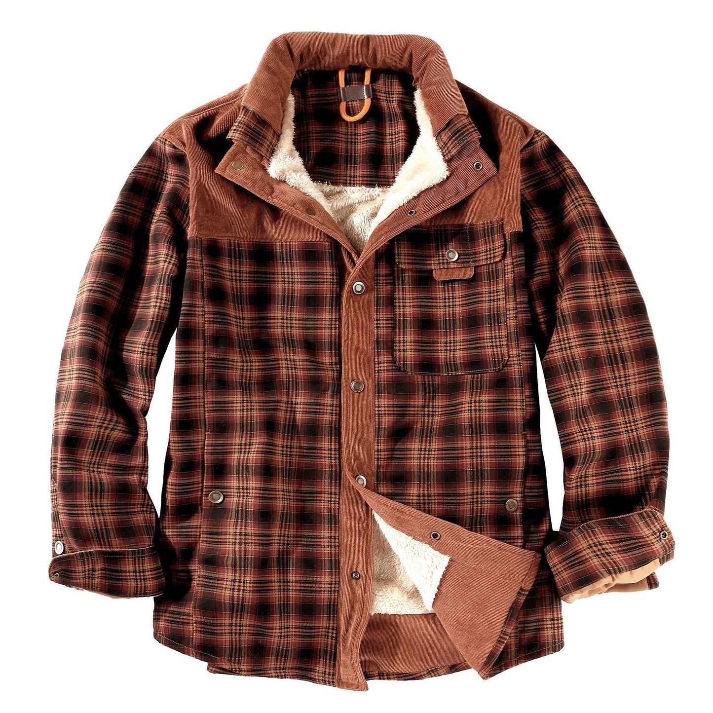 Men's Flannel Plaid Fleece Jacket