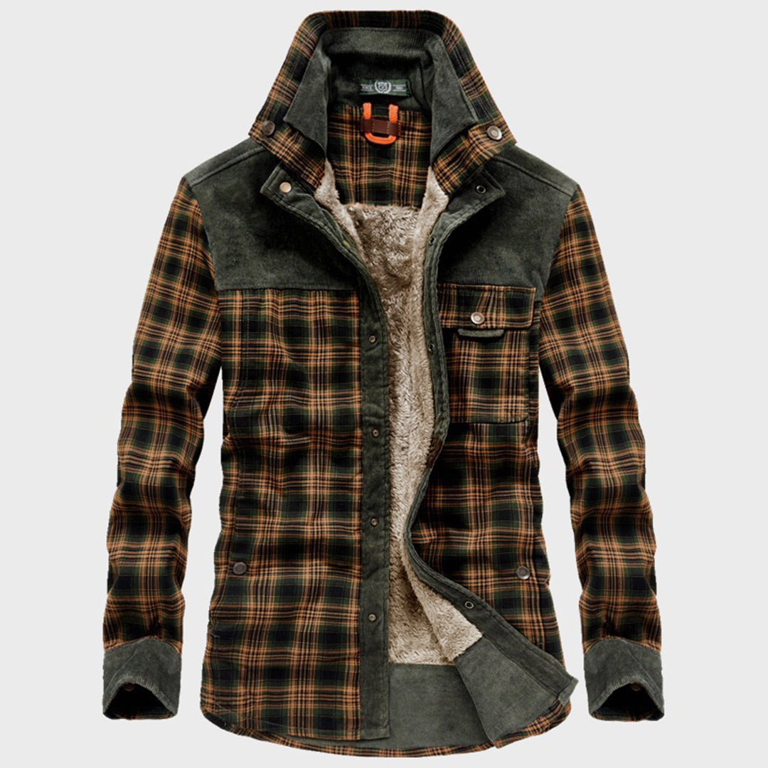 Men's Winter Jacket Plaid Fleece Coat Lumberjack Style