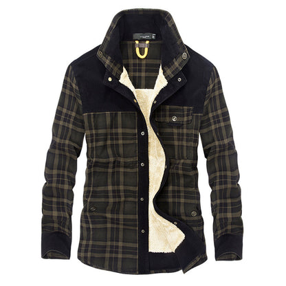 Men's Winter Jacket Plaid Fleece Coat Lumberjack Style
