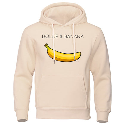Men's Hoodie with Kangaroo Pocket Banana Design