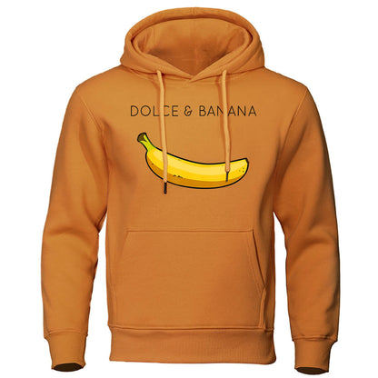 Men's Hoodie with Kangaroo Pocket Banana Design