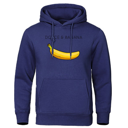 Men's Hoodie with Kangaroo Pocket Banana Design