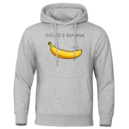 Men's Hoodie with Kangaroo Pocket Banana Design
