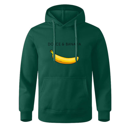 Men's Hoodie with Kangaroo Pocket Banana Design