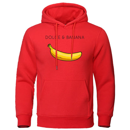 Men's Hoodie with Kangaroo Pocket Banana Design