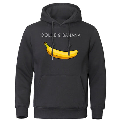 Men's Hoodie with Kangaroo Pocket Banana Design