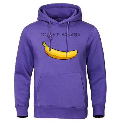Men's Hoodie with Kangaroo Pocket Banana Design