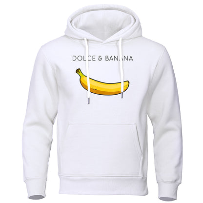 Men's Hoodie with Kangaroo Pocket Banana Design